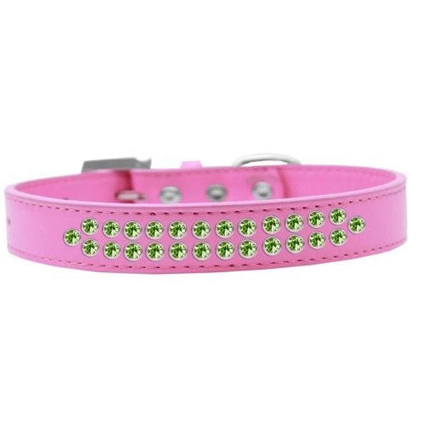 Unconditional Love Two Row Lime Green Crystal Dog CollarBright Pink Size 20 UN796067